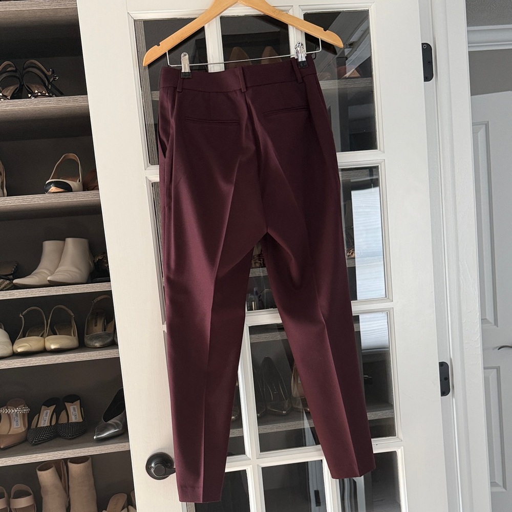 Reiss Women's Burgundy Straight Leg Pants - Picture 5 of 6